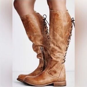 Bed Stu cobbler series Surrey knee high boots in Tan Rustic Brown - size 10